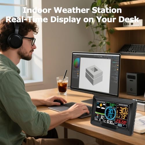 Wireless Weather Station with Outdoor Sensor, 10-in-1 Weather Monitor