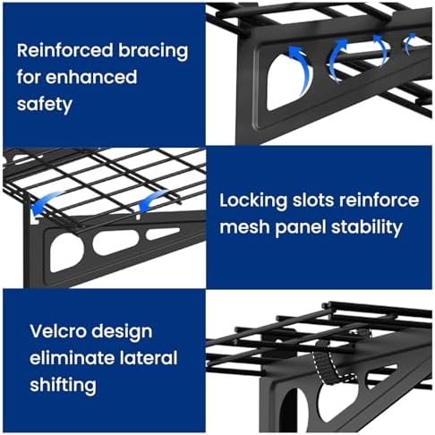 FLEXIMOUNTS 1-Pack 1x3ft Garage Shelving Wall-Mounted Storage Rack, Black