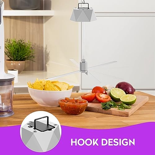 Fly Fans for Tables, Fly Repellent Fan Outdoor Indoor Keep Flies Away, Repellent Fans for Tables with Holographic Blades for Picnic, Party, Restaurant, Kitchen, and BBQ, 4 Pack Silver