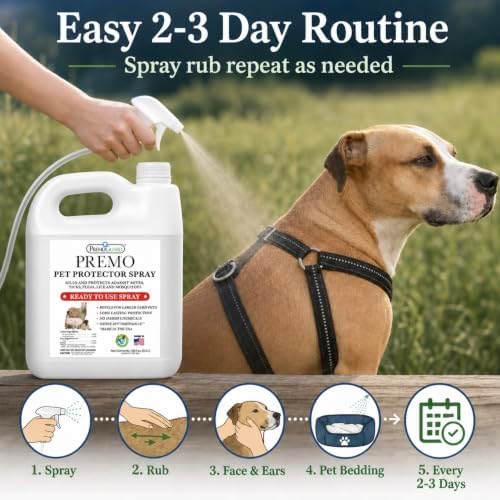 Premo Guard Pet Protector Spray, Kills Mites, Fleas, and Ticks Naturally