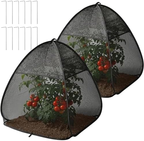 2Pcs Pop Up Garden Netting Bug and Shade Cover,Plant Sun Shade Netting Tent