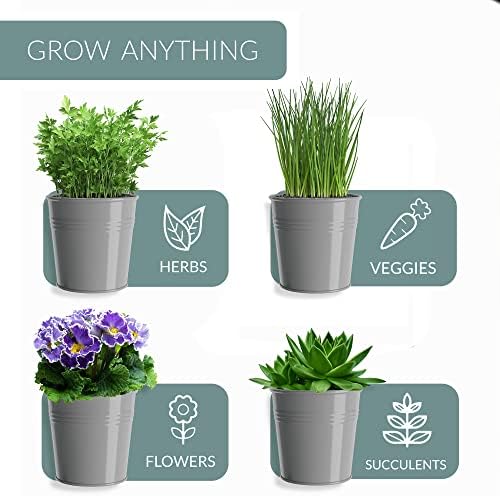 Barnyard Designs Indoor Herb Garden Planter Pots Set/3 (Cool Grey)