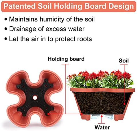 GameXcel Vertical Planter Tower - 4 Tier Stackable Garden Planters with Wheels and Tools Plant Pots for Strawberry Herb Flower and Vegetable Indoor Outdoor Use Red
