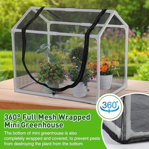 Mesh Plant Cover from Animals, 23.62"x15.75"x19.69" Heavy Duty Plant Cover