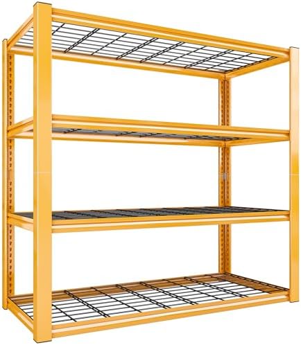 REIBII 40" W Yellow Garage Shelving with Double-Layer Frames for Hobbyists