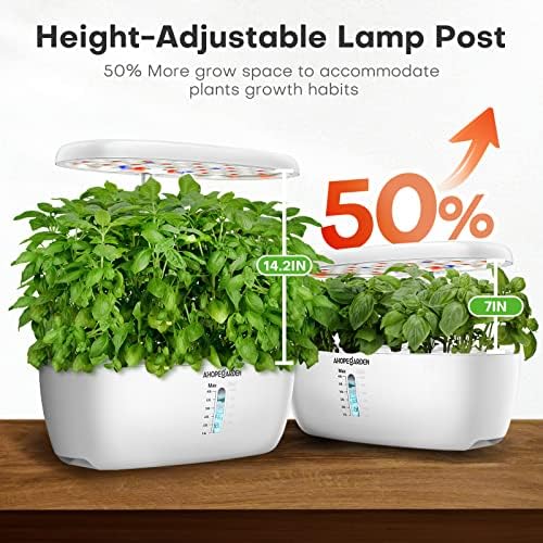 Ahopegarden 12 Pods Indoor Garden Hydroponics Growing System Kit with LED
