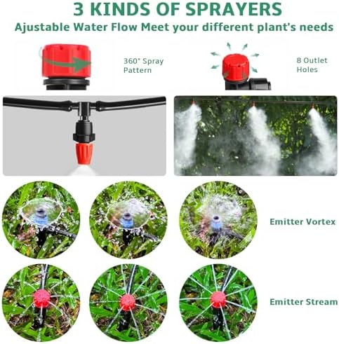 240FT Drip Irrigation System for Garden Quick Release Drip Irrigation Parts