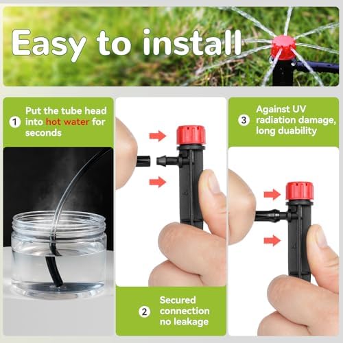 50pcs Adjustable Drip Irrigation Emitters: Garden Drippers for 1/4" Tubing