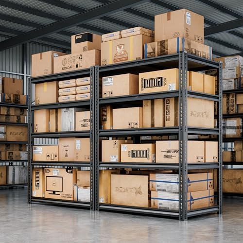 CypBed Storage Shelves, 5 Tier,2425LBS 40" W × 20" D × 72" H, Black, 2PCS