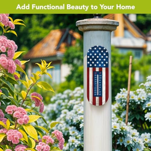 Briarwood Lane Everyday Thermometer 17x6 Wooden Flag Thermometer