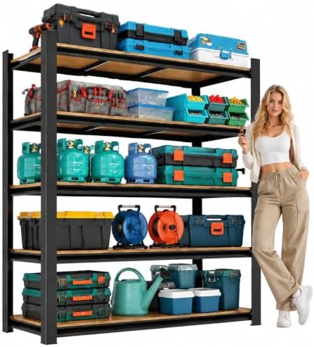 Garage Shelving, Heavy Duty Adjustable Boltless Metal Storage Shelves