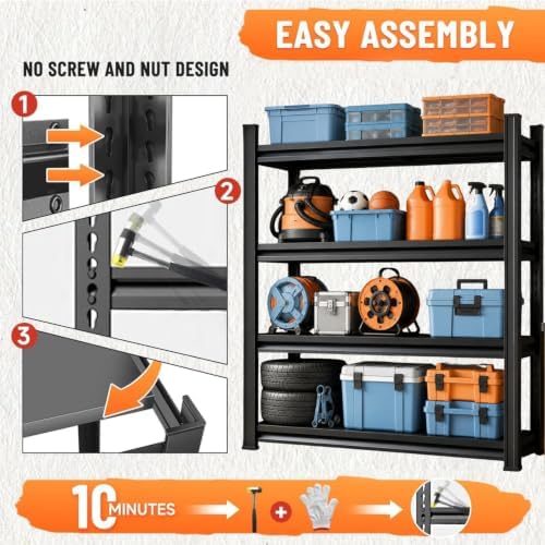 Garage Shelving, Heavy Duty Storage Shelves, Adjustable Boltless Units