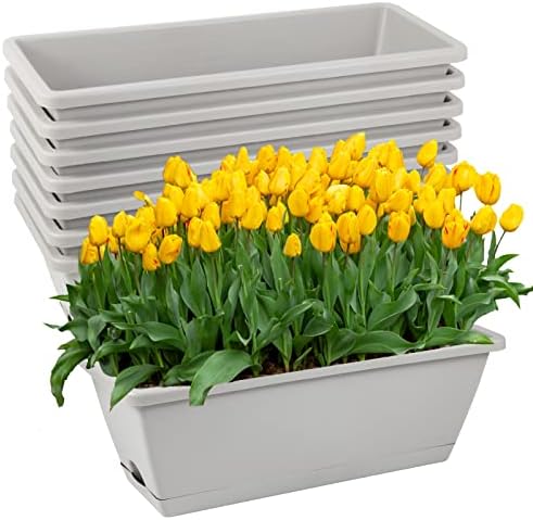 8pcs Window Box Planter,Rectangle Planters Box,Plastic Vegetable Planters
