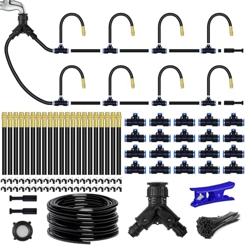 98.4Ft Drip Irrigation Kit System, 360° Bendable Garden Irrigation System