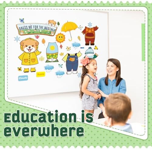 Gilprop 58 Pcs Dress for Weather Bulletin Board Set for Classroom, Dog