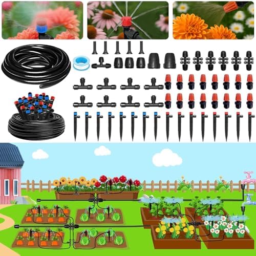 Drip Irrigation Kit for Garden, Quick-Connect Plant Watering System 230FT