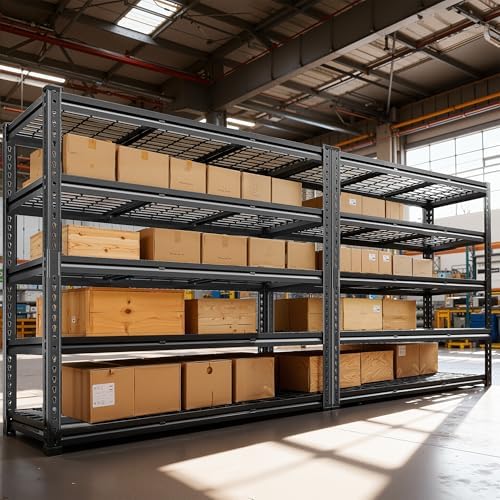 REIBII 5 Tier Heavy Duty Storage Shelves for Garage Basement Warehouse
