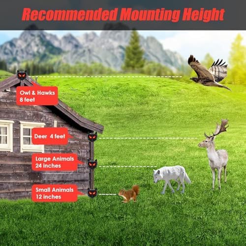 Solar Nocturnal Animal Repeller Outdoor with Predator Eyes Auto Activate Predator Deterrent Guard Lights for Coyote Skunk Deer Fox Raccoon,Nighttime Protection for Chicken Coop Yard Garden, 4 Pack