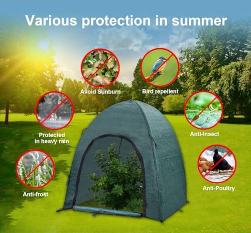Winter Plant Covers for Snow and Ice Protection Shrub Cover Freeze Protection Plant Tent Protect Outdoor Plant and Potted Plant from Snow Frost Sun and Animal with Zipper Door 28*28*30 (2Packs)