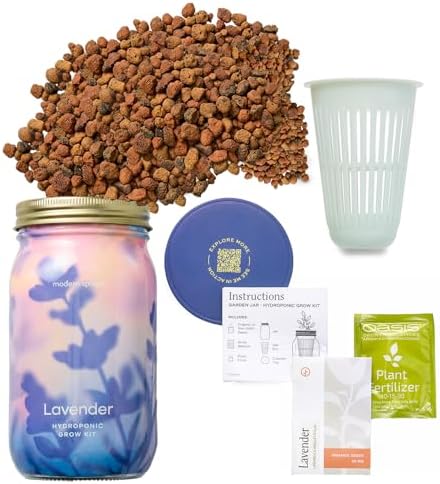 Modern Sprout Mason Garden Jar - Self-Watering Hydroponics Kit - Lavender