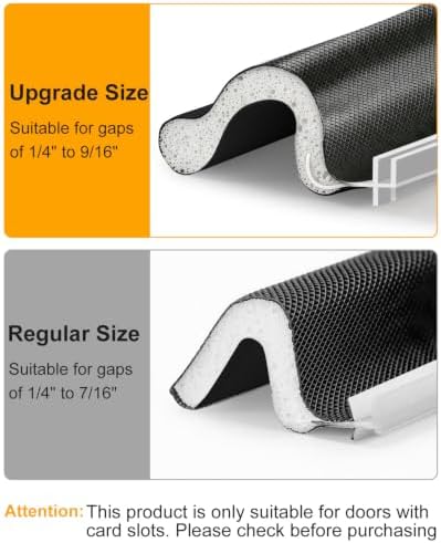 19.7FT Weather Stripping Door Seal: Sound Proof Draft Blocker Kerf Weather Stripping for Exterior Front Door, Large Gap Seal, Easy to Install (Balck)