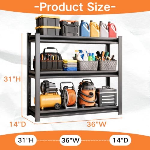 Garage Shelving, Heavy Duty Storage Shelves, Adjustable Boltless Units