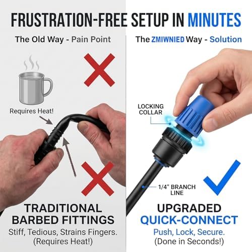 Drip Irrigation Kit – 230FT Automatic Garden Watering System with Quick-Connect 1/4" & 1/2" Fast-Lock Tubing, Adjustable Nozzles & Sprinklers for Greenhouse, Lawn, Potted Plants