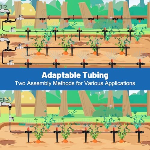 Misting Drip Irrigation System for Garden Watering,Raised Bed 120FT
