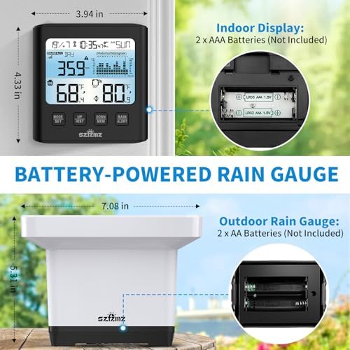 Wireless Rain Gauge Outdoor with Rain Collector