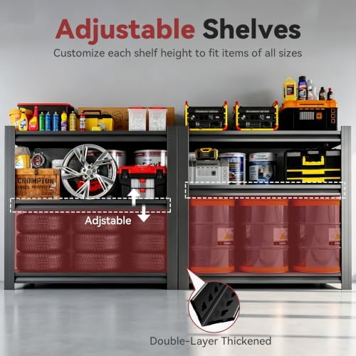 SAWJEC 39" H x 48" W x 18" D Heavy Duty Garage Storage Shelves