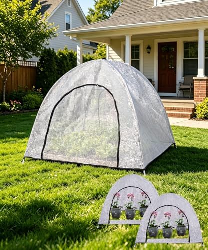 2-Pack Silver Aluminum Pop Up Plant Shade Tent, 36x36x39 Inch 80% Shading