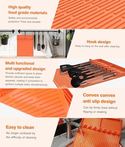 Silicone Grill Mat for Blackstone Griddle Accessories, 8-Slot Tool Mat