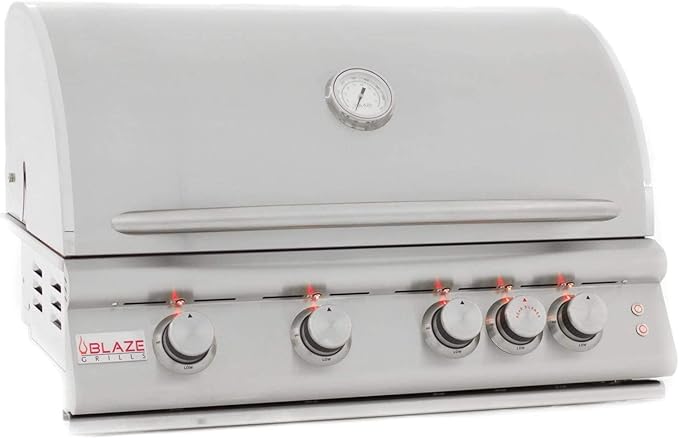 Blaze Marine Grade Stainless Steel Built-In Natural Gas Grill with Lights (BLZ-4LTE2MG-NG), 32-inch