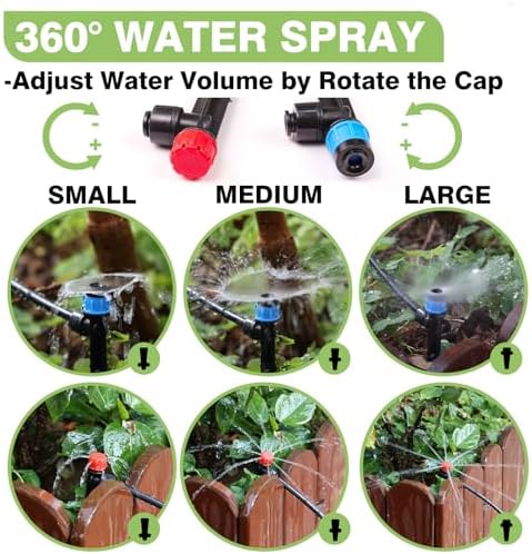 Maotong 240FT Drip Irrigation System Kit New Quick-Connect, Automatic Garden Watering Misting System for Greenhouse, Yard, Lawn, Plant with 1/2 inch Hose 1/4 inch Distribution Tubing and Accessories