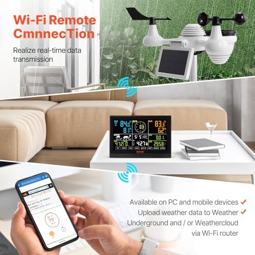 VEVOR YT60234 WiFi Weather Station 7-in-1 Weather Stations Indoor Outdoor