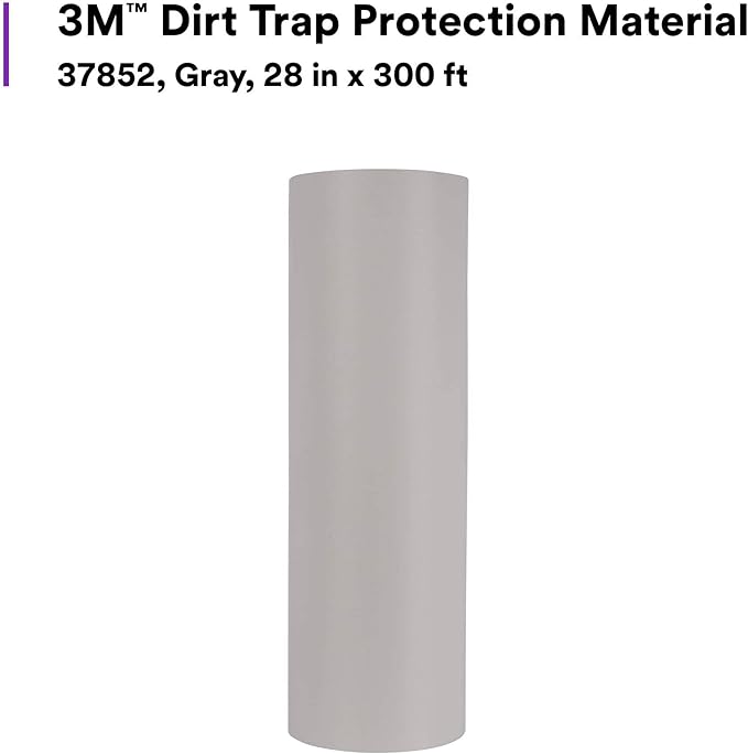 3M Dirt Trap Protection Material 37852, Gray Color, Nonwoven, Overspray Protection, Traps Dust and Debris, Clean, 28 in x 300 ft