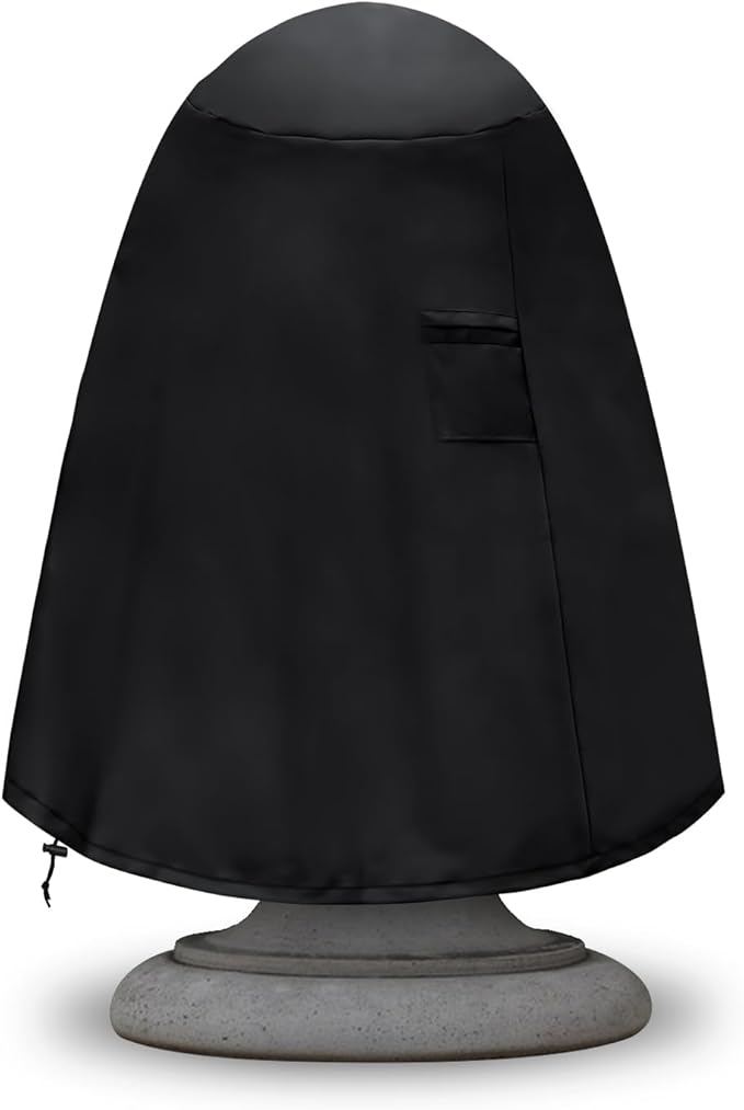 Fountain Cover（36"x42"） 600D Oxford Cloth Garden Fountain Statue Protective Cover, Fountain Protector with Drawstring Weather Resistant for Winter Outdoor Patio Fountain (36"x42"- black)