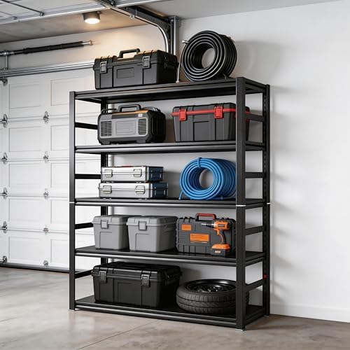 Garage Shelving Units and Storage, Heavy Duty Storage Shelves Adjustable Tall Shelf Steel Shelving for Industrial, Warehouse, Basement (47.2" W×23.6" D×87.9" H)
