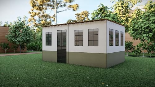 Deluxe Sukkah - Sukkot, Easy Setup, No Tools Required, 8ft Tall, Weatherproof with Magnetic Screen Door, Double Insulated Windows, Durable Fabric Walls (10x12 Feet)