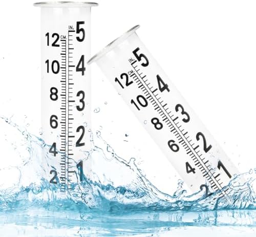5'' Capacity Rain Gauge Replacement Tube Glass, 2 Pcs