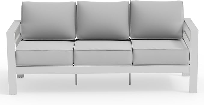UDPATIO 3-Seat Patio Sofa Outdoor Aluminum Patio Furniture with 5" Thick Cushion and Waterproof Cover
