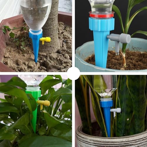 22pcs Plant Self Watering Insert Spikes Device Indoor,Automatic Water Control System with Slow Release Valve,Adjustable Water Volume Drip Irrigation Control System,Enjoy Your Vacation