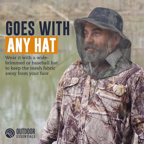 Mosquito Head Net Mesh Face Cover – Bug Face Netting Protection Against Gnats, Midges, Black Flies – Head Net for Men & Women, Hunting, Fishing, Camping, Gardening – No-See-Um Insect Netting