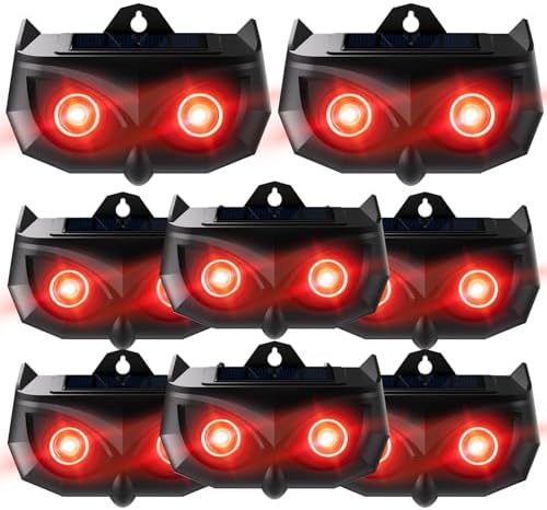 2026 Solar Predator Eyes Nocturnal Animal Repellent Outdoor, Coyote Deterrent Devices Light Sensor Animal Repellent for Skunk Deer Coyote Fox Raccoon Cat Garden Yard Farm Chicken Coop, 8 Pack