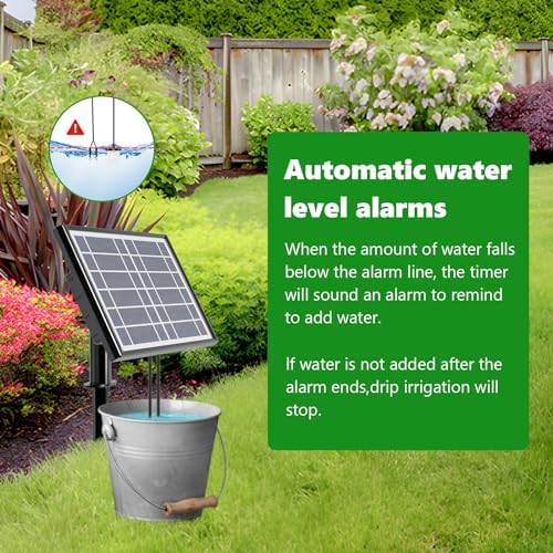 49FT Solar Drip Irrigation Kit, Digital Screen for 15 Pots