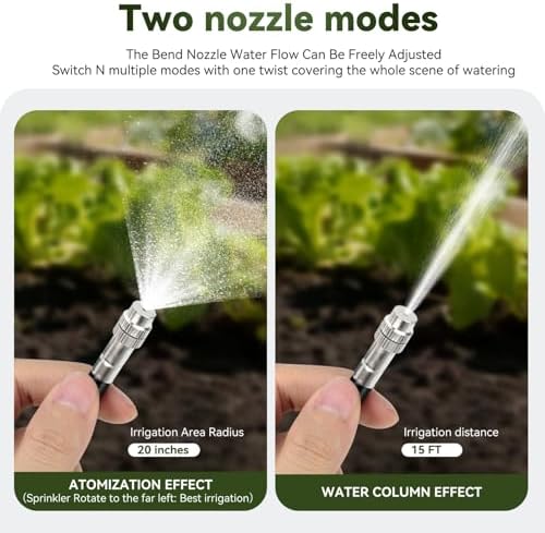 100FT High-Flow Irrigation System for Garden, 12mm Main Tubing, 60 Nozzles