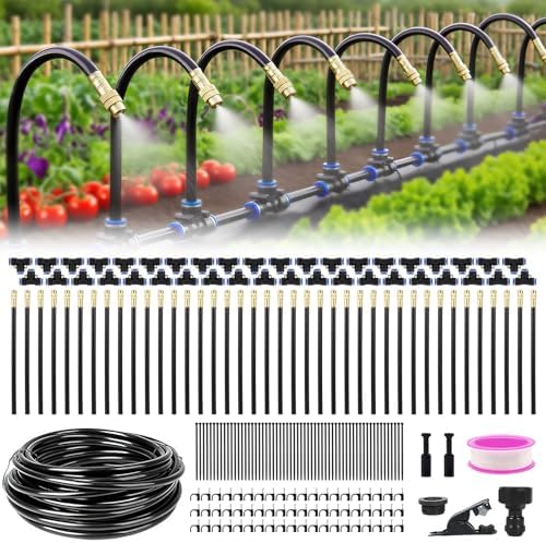 Drip Irrigation System 100FT, Automatic Watering Kit with Nozzles