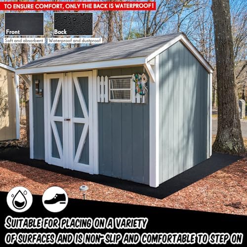Outdoor Shed Floor Mat 6 x 3 ft, Waterproof Non Slip Rug for Narrow Sheds