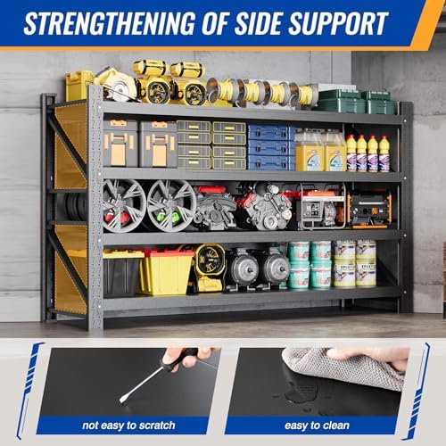 BYNSOE 68" W Storage Shelves 8000lbs Garage Metal Shelving Heavy Duty Garage Shelves Adjustable Storage Shelves for Industrial, Factory, (68" W X 24" D X 63.5" H)
