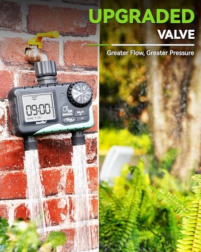 RAINPOINT Water Timer for Garden Hose - 2 Zone Sprinkler Timer with Rain Delay/Manual Watering/Automatic Irrigation for Yard Lawn